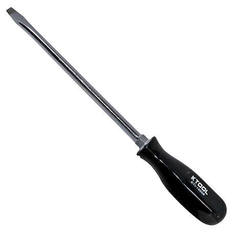 K-Tool International Screwdriver, Slotted, Black Handle, 8" KTI-19208